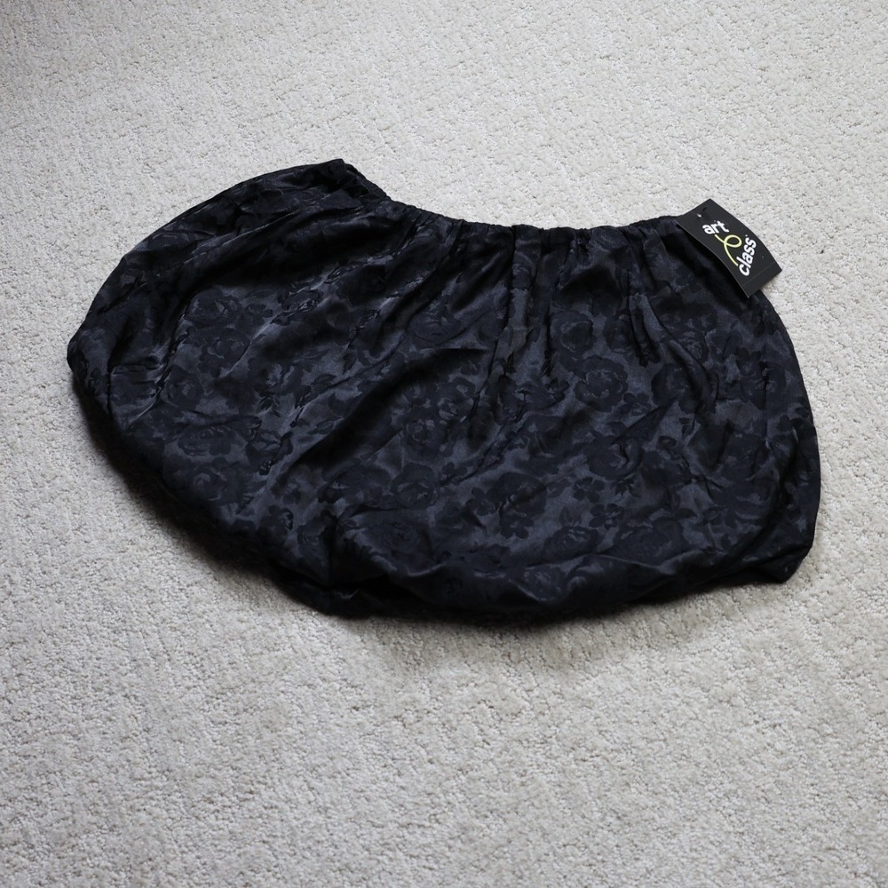 Art Class Girls Black Floral Jacquard Bubble Skirt Size L 10/12 NWT